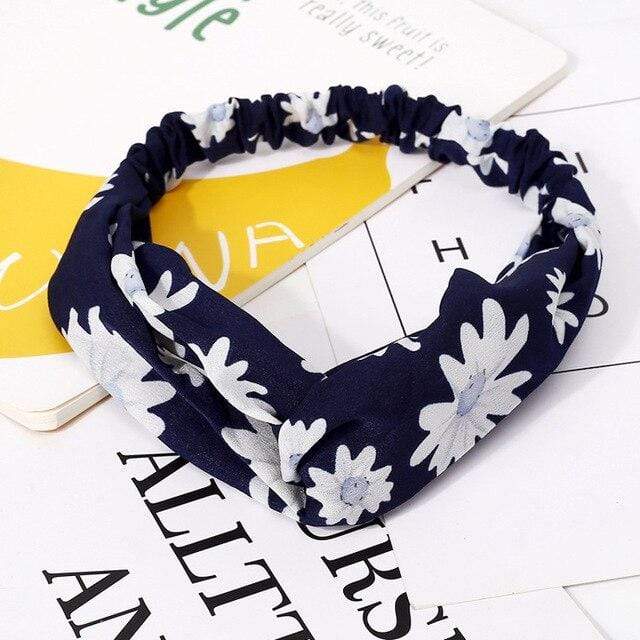 Ins Fashion Women Retro Style Hairband floral Print Headband Cross Knot headband Bandage Summer Head Bandanas n Sweet Hair Bands AExp