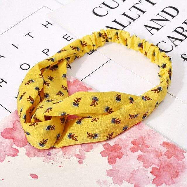 Ins Fashion Women Retro Style Hairband floral Print Headband Cross Knot headband Bandage Summer Head Bandanas n Sweet Hair Bands AExp