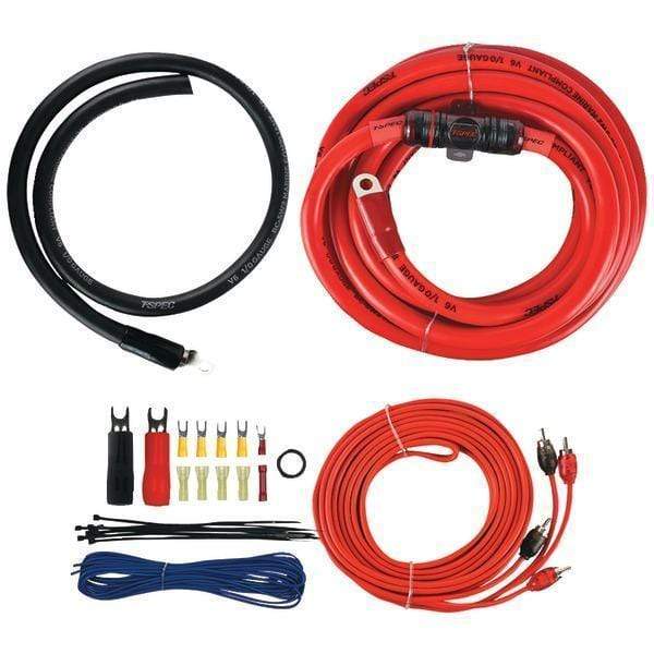 v6 SERIES Amp Installation Kit with RCA Cables (1/0 Gauge)