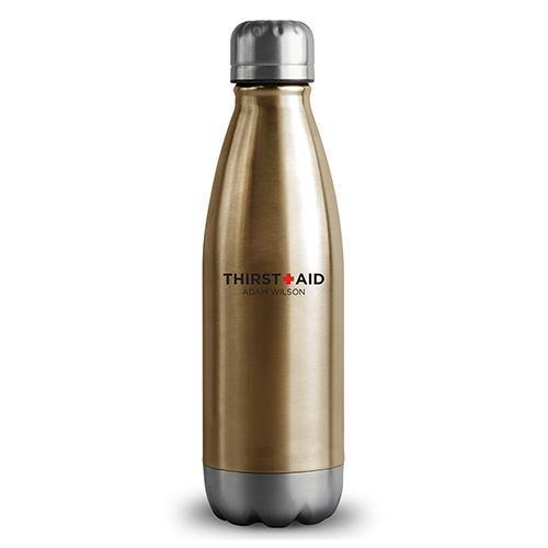 Insulated Water Bottle - Gold Cola Bottle - Thirst Aid Printing (Pack of 1)-Personalized Gifts for Women-JadeMoghul Inc.