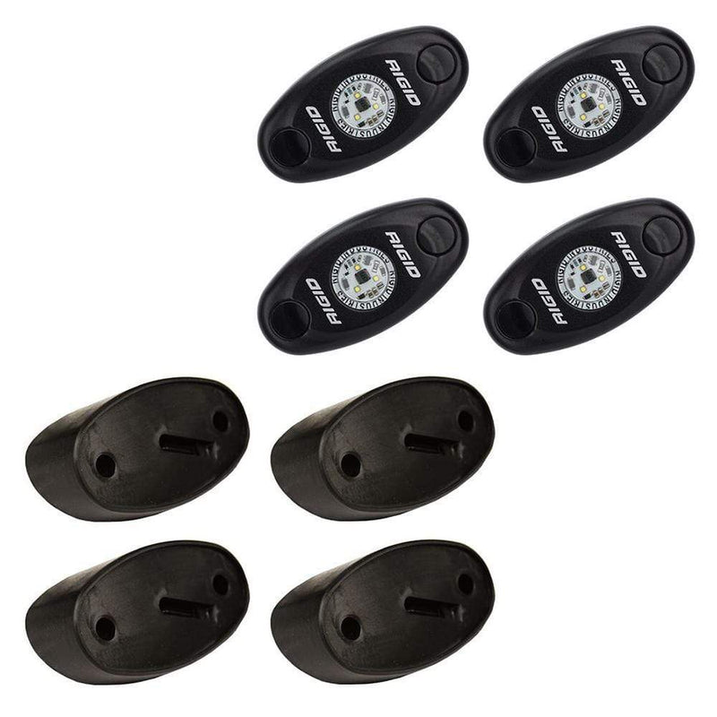 Interior / Courtesy Light RIGID Industries A-Series Rock Light Kit - 4 Red Lights - Black [400213] RIGID Industries