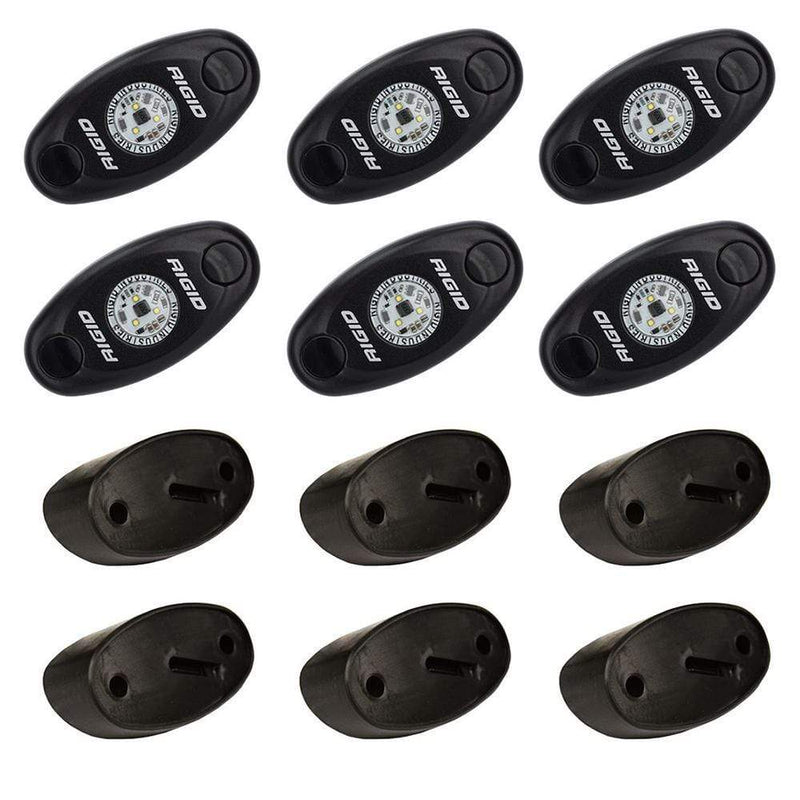 Interior / Courtesy Light RIGID Industries A-Series Rock Light Kit - 6 Red Lights - Black [400263] RIGID Industries