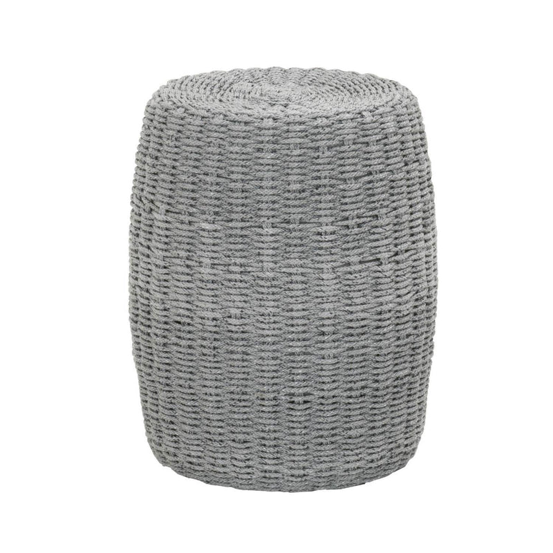 Intricate Rope Weave Design Accent Table, Gray-Accent Tables-Gray-Teak Wood and Rope-JadeMoghul Inc.