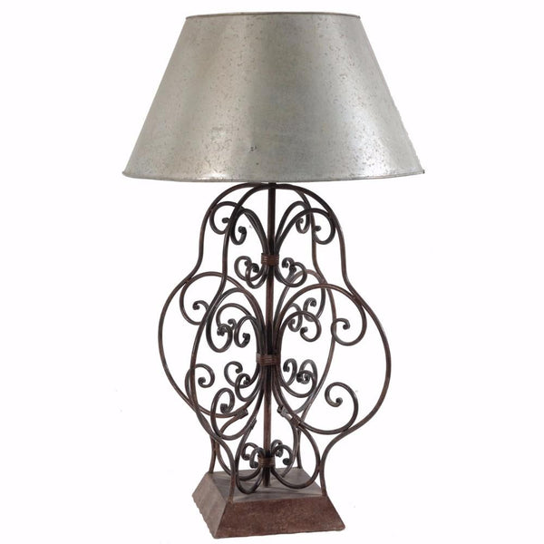 Intricately Designed Table Lamp-Coffee Tables-Silver-metal-JadeMoghul Inc.