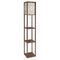 Intriguing Wooden Floor Lamp With Three Shelves, Brown-Floor Lamps-Brown-Wood-JadeMoghul Inc.