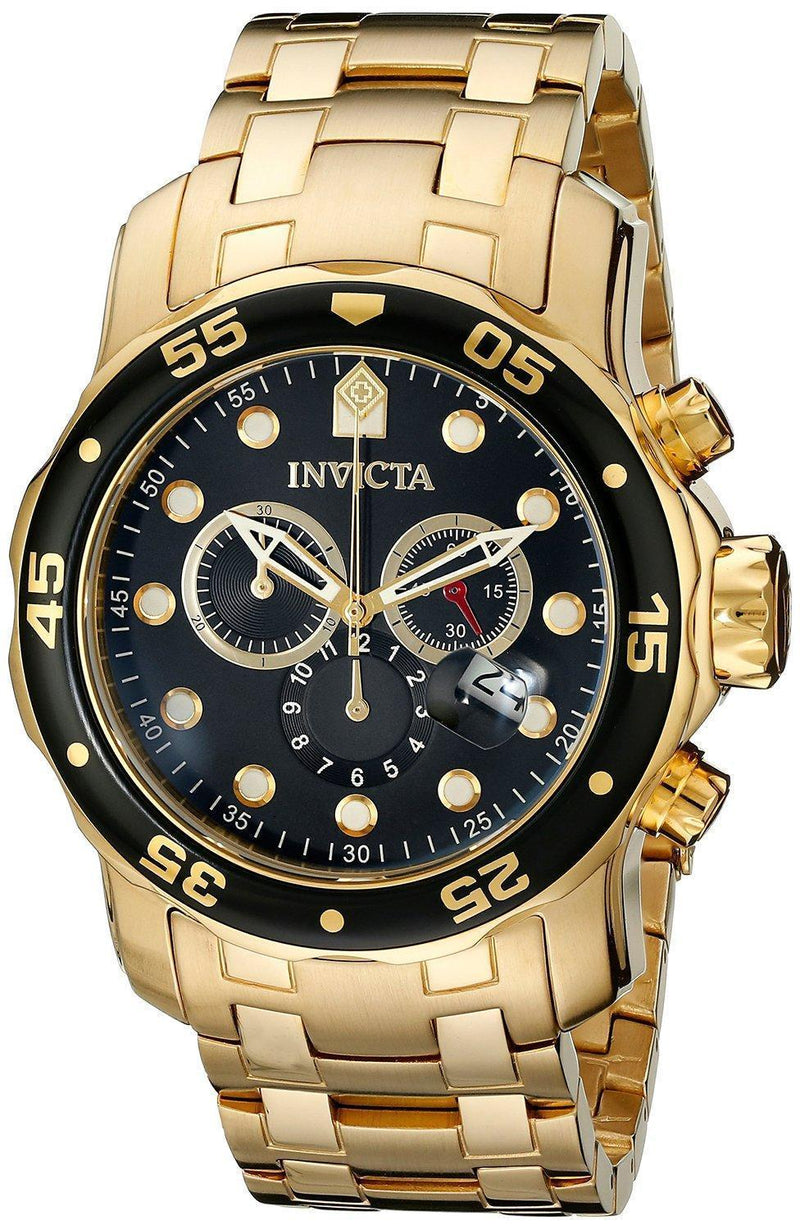 Invicta Pro-Diver Chronograph Gold Tone 200M 0072 Men's Watch-Branded Watches-JadeMoghul Inc.