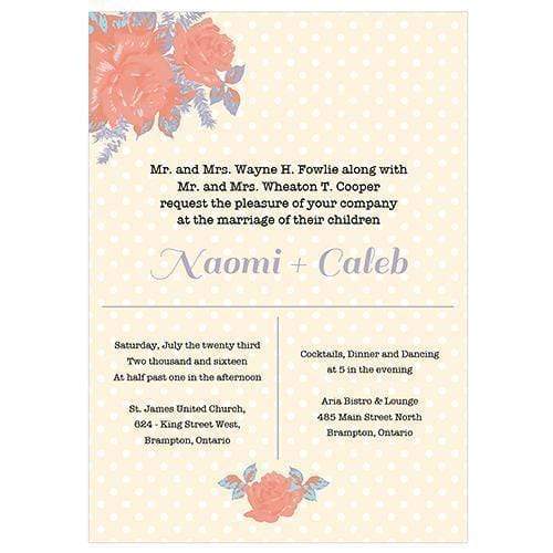 Invitations & Stationery Essentials Retro Rose Invitation (Pack of 1) JM Weddings