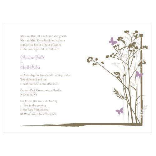 Invitations & Stationery Essentials Romantic Butterfly Invitation Vintage Pink (Pack of 1) JM Weddings