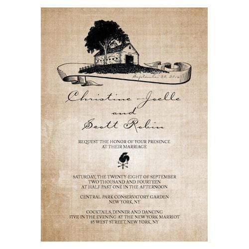 Invitations & Stationery Essentials Rustic Country Invitation Berry (Pack of 1) JM Weddings