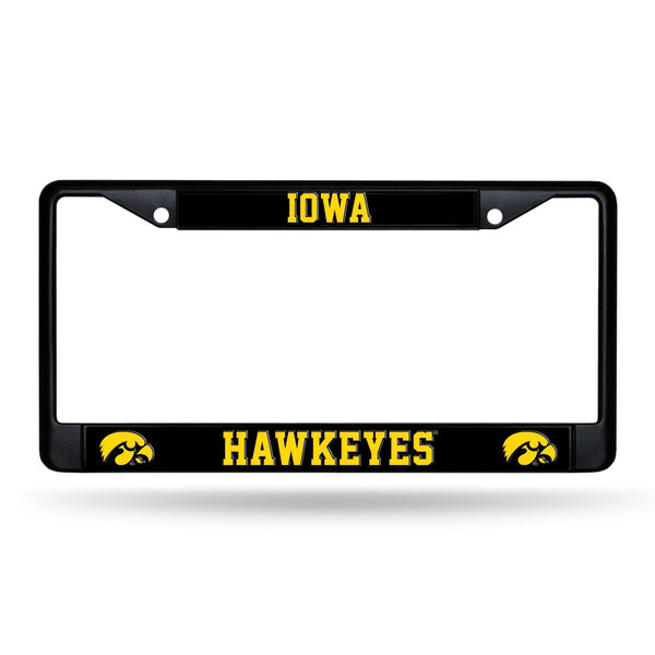 Unique License Plate Frames Iowa Hawkeyes Black Chrome Frame