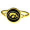 Iowa Hawkeyes Gold Tone Bangle Bracelet-NCAA,Iowa Hawkeyes,Jewelry & Accessories-JadeMoghul Inc.