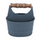Iron Toilet Caddy With Wooden Handles And Toilette Front, Dark Gray-Decorative Objects and Figurines-Dark Gray-Iron-JadeMoghul Inc.