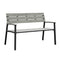 Isha Transitional Style Patio Bench, Gray-Outdoor Benches-Gray-Wood Metal-JadeMoghul Inc.