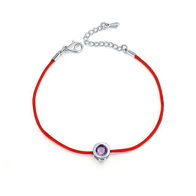 ISINYEE Fashion Red String Rope Bracelet Small Cublic Zirconia CZ Bracelets For Women Handmade Crystal Jewelry Lovers Couples-8 purple-JadeMoghul Inc.