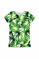 Island Life Zoe Green Floral Print Cute Designer T-Shirt - Girls-Island Life-18M/2-White/Green-JadeMoghul Inc.