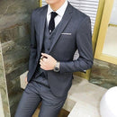 Jacket, Pants & Vest: Men Formal Suit - 3 Pieces Sets-Dark Grey-S-JadeMoghul Inc.