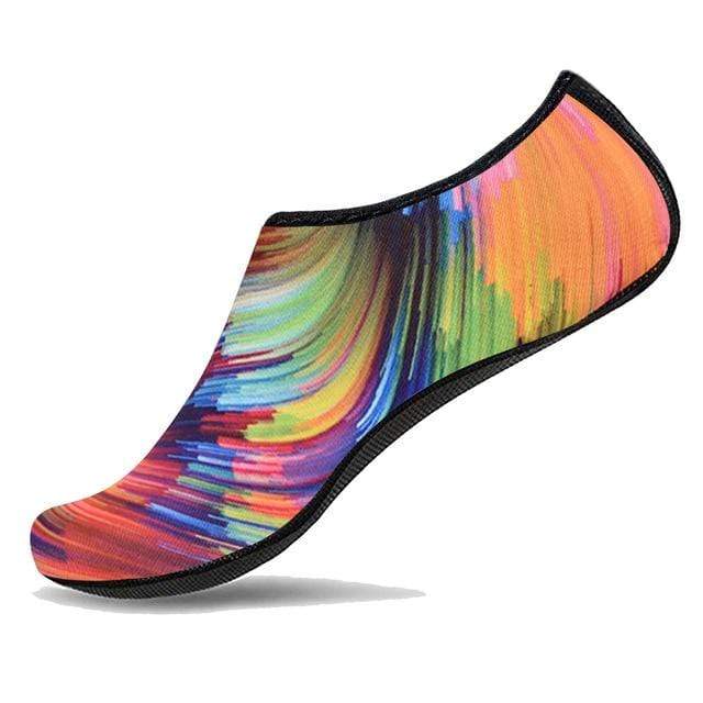 JACKSHIBO Summer Water Shoes Men Swimming Shoes Aqua Beach Shoes Big Plus Size Sneaker For Men Striped Colorful zapatos hombre AExp