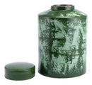 Jars Vintage Cookie Jars - 13.2" x 13.2" x 19.9" Green, Ceramic, Large Temple Jar HomeRoots