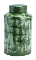 Jars Vintage Cookie Jars - 9.4" x 9.4" x 16.1" Green, Ceramic, Small Temple Jar HomeRoots