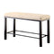 Jazlyn II Industrial Style Ivory Counter Height Bench-Accent and Storage Benches-Ivory-Fabric Metal Solid Wood Wood Veneer & Others-JadeMoghul Inc.