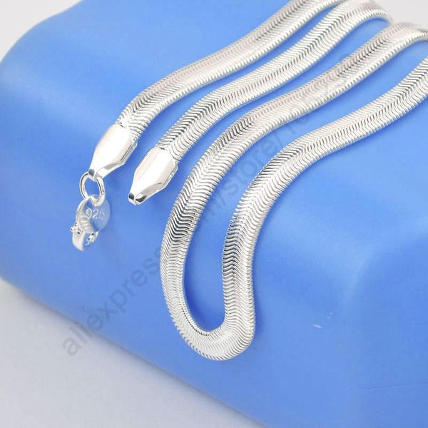 Jemmin 1 Piece Free Shipping 16-24Inch Nice 925 Sterling Silver Smooth Snake Man Necklace Chain With Lobster Clasps Set Jewelry-16 inches-JadeMoghul Inc.