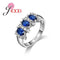 Jemmin Fine 925 Sterling Silver Blue Sapphire Wedding Engagement Rings For Women Anillos Bijoux Bague Femme