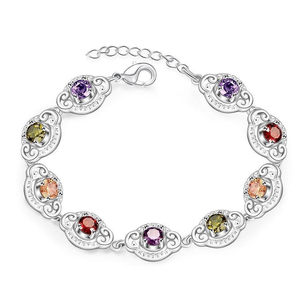 Jemmin Pretty Colorful Multi Colors Bracelets 925 Sterling Silver With Extender Woman Lady Bracelet Bangle Jewelry Top Sell--JadeMoghul Inc.
