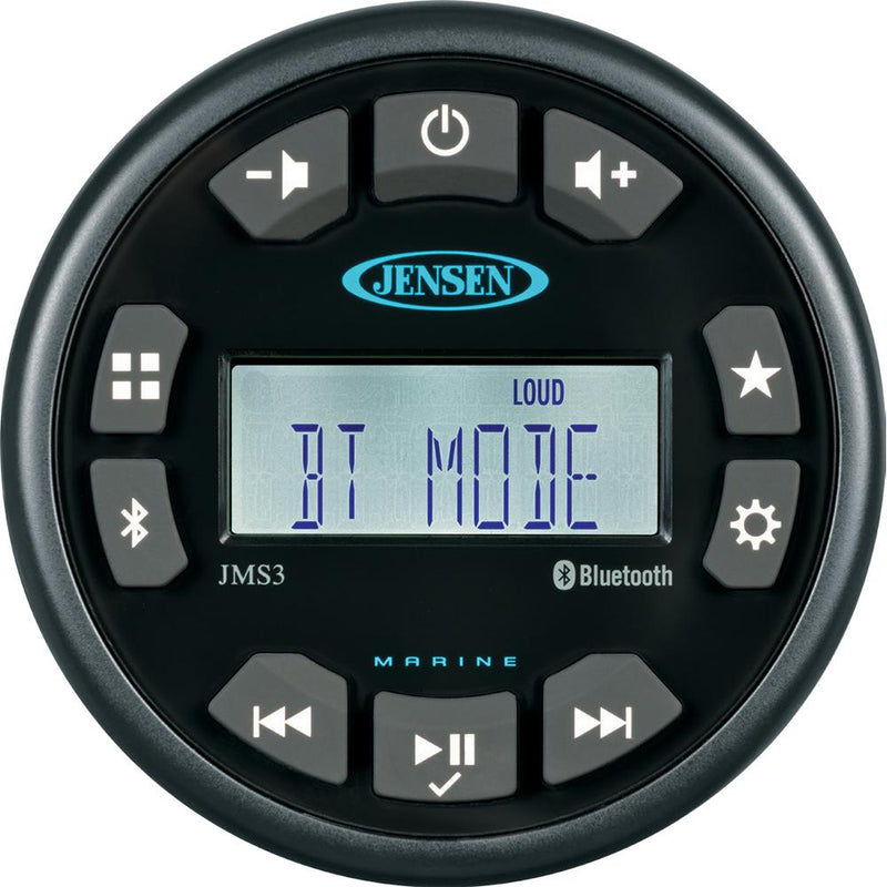 JENSEN 3" JMS3RTL Bluetooth AM-FM-WB-USB Waterproof Stereo - Black [JMS3RTL]-Stereos-JadeMoghul Inc.