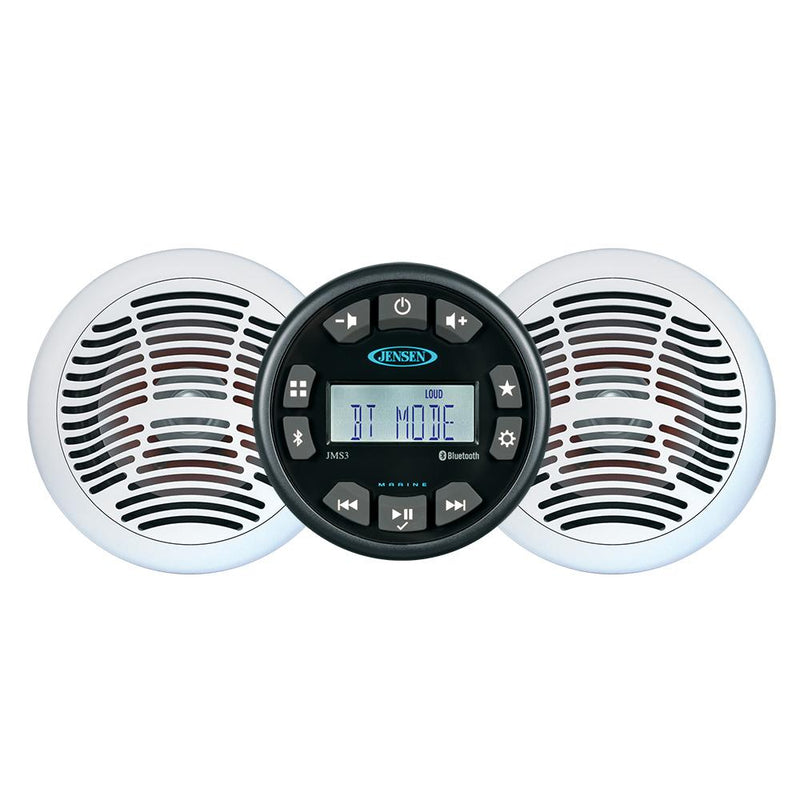 JENSEN JMS3SSPKG Marine Entertainment System w-AM-FM-USB Bluetooth Stereo Pair AMS620W Speakers [JMS3SPKG]-Stereos-JadeMoghul Inc.