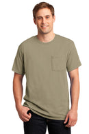 JERZEES - Dri-Power Active 50/50 Cotton/Poly Pocket T-Shirt. 29MP-T-Shirts-Khaki-S-JadeMoghul Inc.