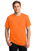 JERZEES - Dri-Power Active 50/50 Cotton/Poly Pocket T-Shirt. 29MP-T-Shirts-Safety Orange-S-JadeMoghul Inc.