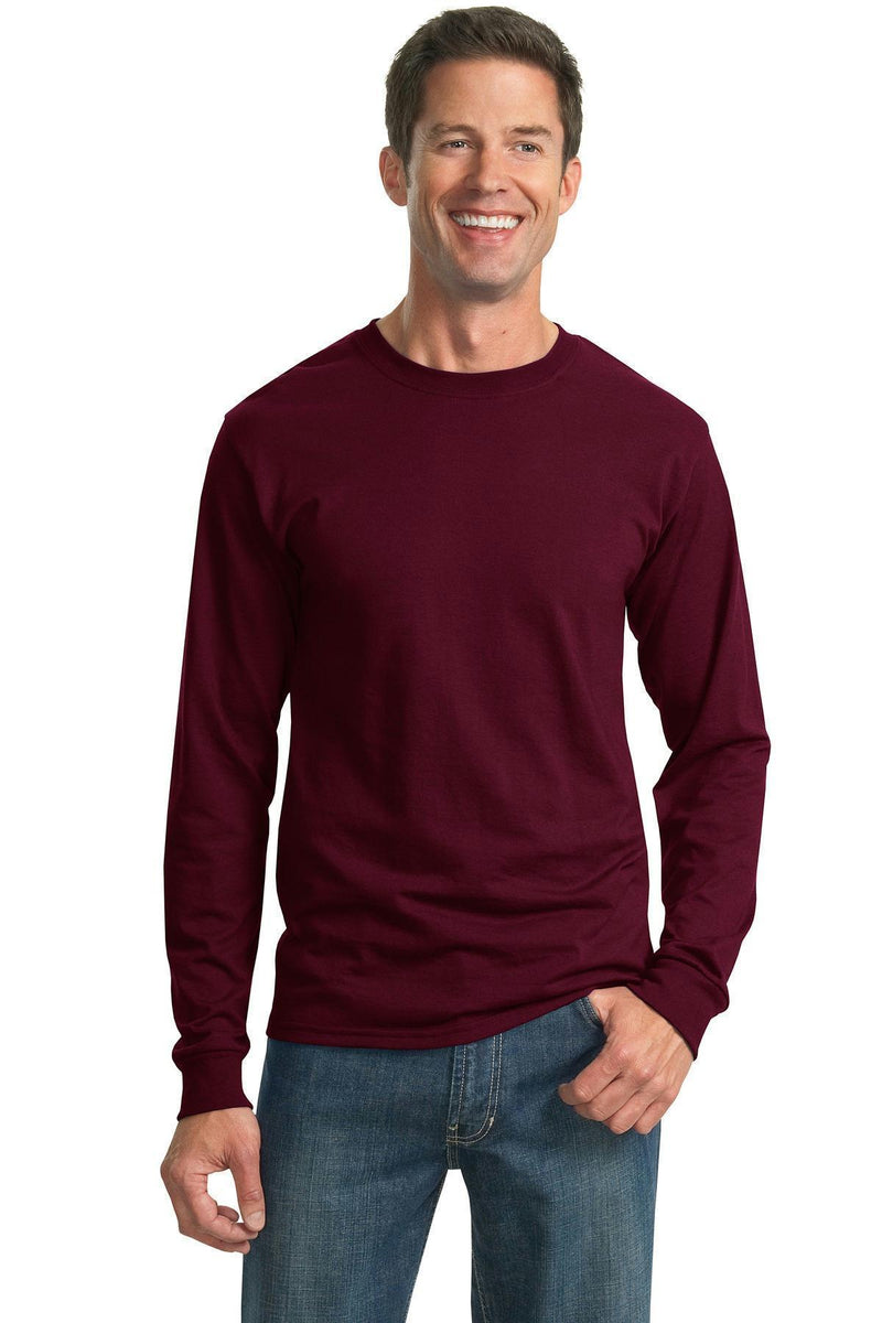 JERZEES - Dri-Power Active 50/50 Cotton/Poly Long Sleeve T-Shirt. 29LS-T-shirts-Maroon-3XL-JadeMoghul Inc.