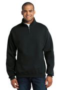 JERZEES - NuBlend1/4-Zip Cadet Collar Sweatshirt. 995M-Sweatshirts/Fleece-Black-3XL-JadeMoghul Inc.