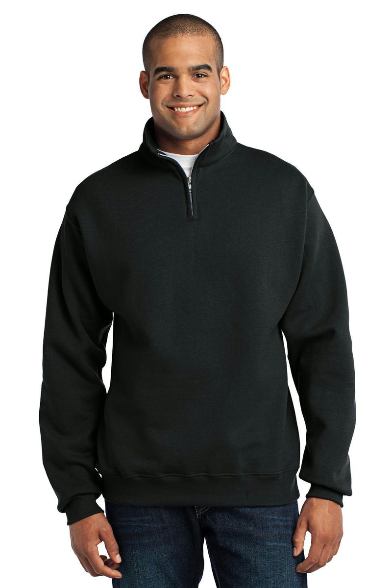 JERZEES - NuBlend1/4-Zip Cadet Collar Sweatshirt. 995M-Sweatshirts/Fleece-Black-3XL-JadeMoghul Inc.