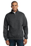 JERZEES - NuBlend1/4-Zip Cadet Collar Sweatshirt. 995M-Sweatshirts/Fleece-Black Heather-3XL-JadeMoghul Inc.