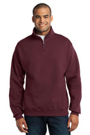 JERZEES - NuBlend1/4-Zip Cadet Collar Sweatshirt. 995M-Sweatshirts/Fleece-Maroon-3XL-JadeMoghul Inc.