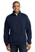 JERZEES - NuBlend1/4-Zip Cadet Collar Sweatshirt. 995M-Sweatshirts/Fleece-Navy-3XL-JadeMoghul Inc.