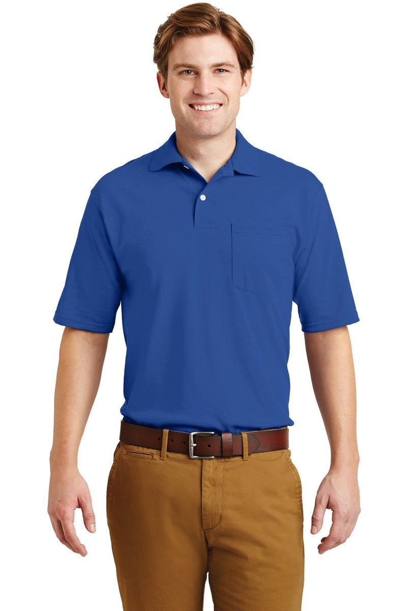 JERZEES -SpotShield 5.6-Ounce Jersey Knit Sport Shirt with Pocket. 436MP-Polos/Knits-Royal-S-JadeMoghul Inc.