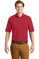 JERZEES -SpotShield 5.6-Ounce Jersey Knit Sport Shirt with Pocket. 436MP-Polos/Knits-True Red-S-JadeMoghul Inc.