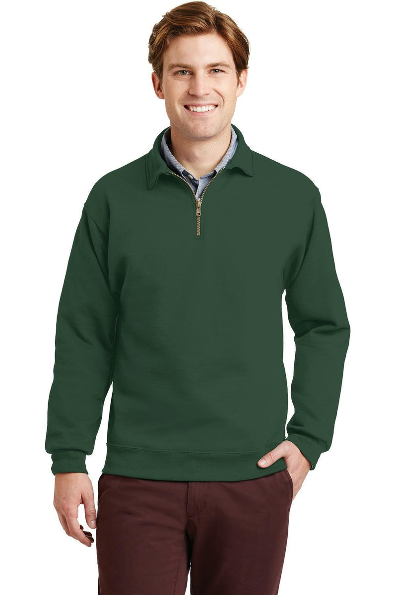 JERZEES SUPER SWEATS NuBlend- 1/4-Zip Sweatshirt with Cadet Collar. 4528M-Sweatshirts/Fleece-Forest Green-2XL-JadeMoghul Inc.