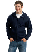 JERZEES Super Sweats NuBlend- Full-Zip Hooded Sweatshirt. 4999M-Sweatshirts/Fleece-Navy-3XL-JadeMoghul Inc.
