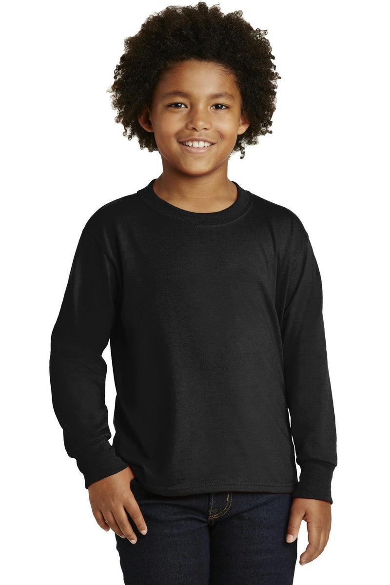 JERZEES Youth Dri-Power Active 50/50 Cotton Poly Long Sleeve T-Shirt. 29BL-Youth-Black-XL-JadeMoghul Inc.