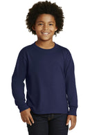 JERZEES Youth Dri-Power Active 50/50 Cotton Poly Long Sleeve T-Shirt. 29BL-Youth-Navy-XL-JadeMoghul Inc.