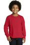 JERZEES Youth Dri-Power Active 50/50 Cotton Poly Long Sleeve T-Shirt. 29BL-Youth-True Red-XL-JadeMoghul Inc.