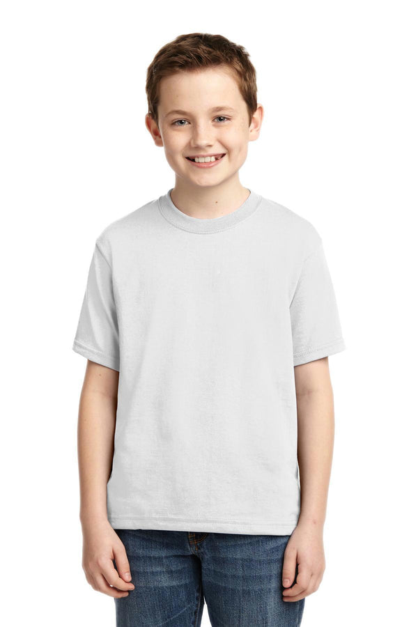 JERZEES - Youth Dri-Power Active 50/50 Cotton/Poly T-Shirt. 29B-Youth-White-L-JadeMoghul Inc.