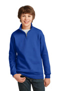 JERZEES Youth NuBlend1/4-Zip Cadet Collar Sweatshirt. 995Y-Sweatshirts/Fleece-Royal-XL-JadeMoghul Inc.