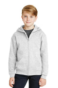 JERZEES - Youth NuBlendFull-Zip Hooded Sweatshirt. 993B-Sweatshirts/Fleece-Ash-XL-JadeMoghul Inc.