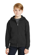 JERZEES - Youth NuBlendFull-Zip Hooded Sweatshirt. 993B-Sweatshirts/Fleece-Black-XL-JadeMoghul Inc.