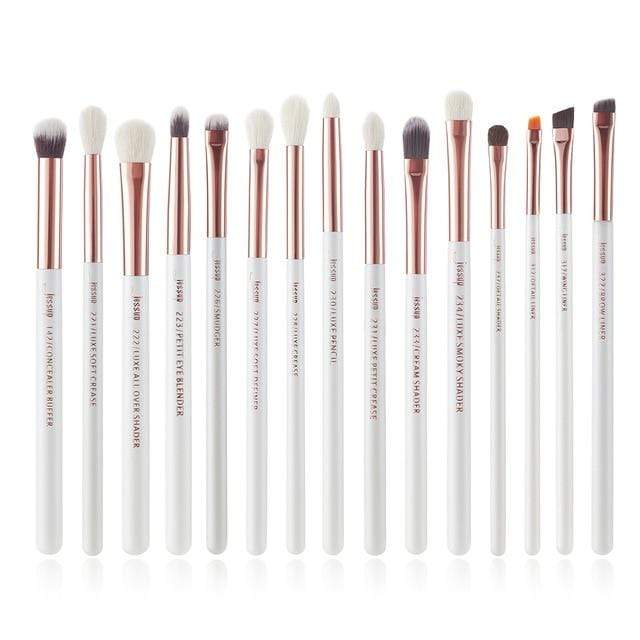 Jessup Makeup brushes set 6-25pcs Pearl White / Rose Gold Professional Make up brush Natural hair Foundation Powder Blushes AExp