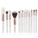 Jessup Makeup brushes set 6-25pcs Pearl White / Rose Gold Professional Make up brush Natural hair Foundation Powder Blushes AExp